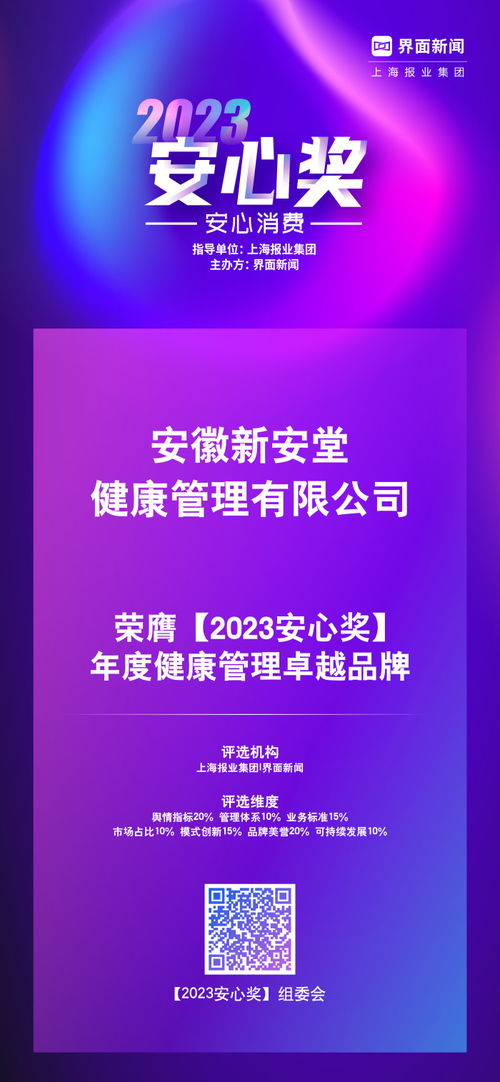安徽新安堂健康管理榮獲 年度健康管理卓越品牌